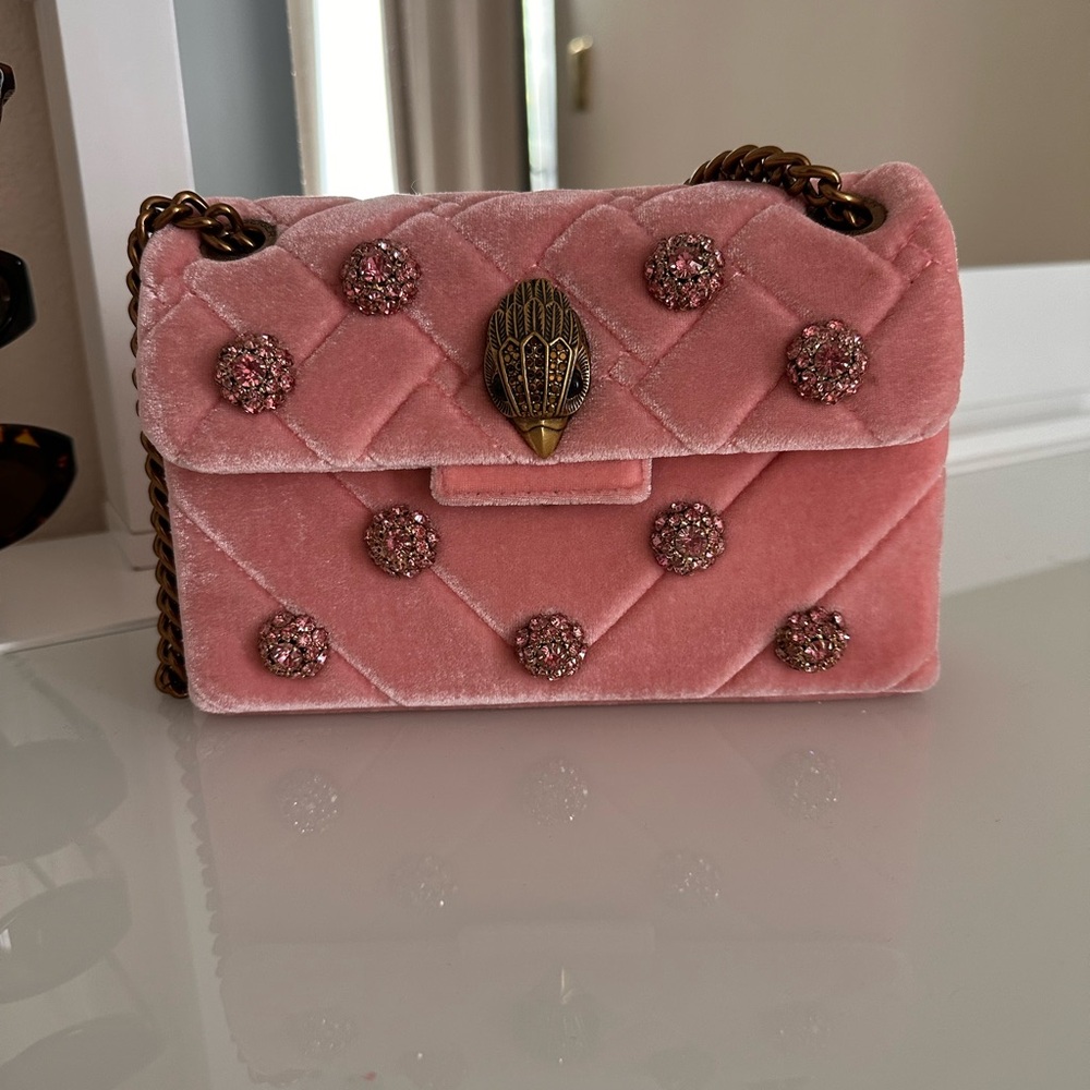 Kurt Geiger Mini Kensington Velvet Jeweled Crossbody Bag